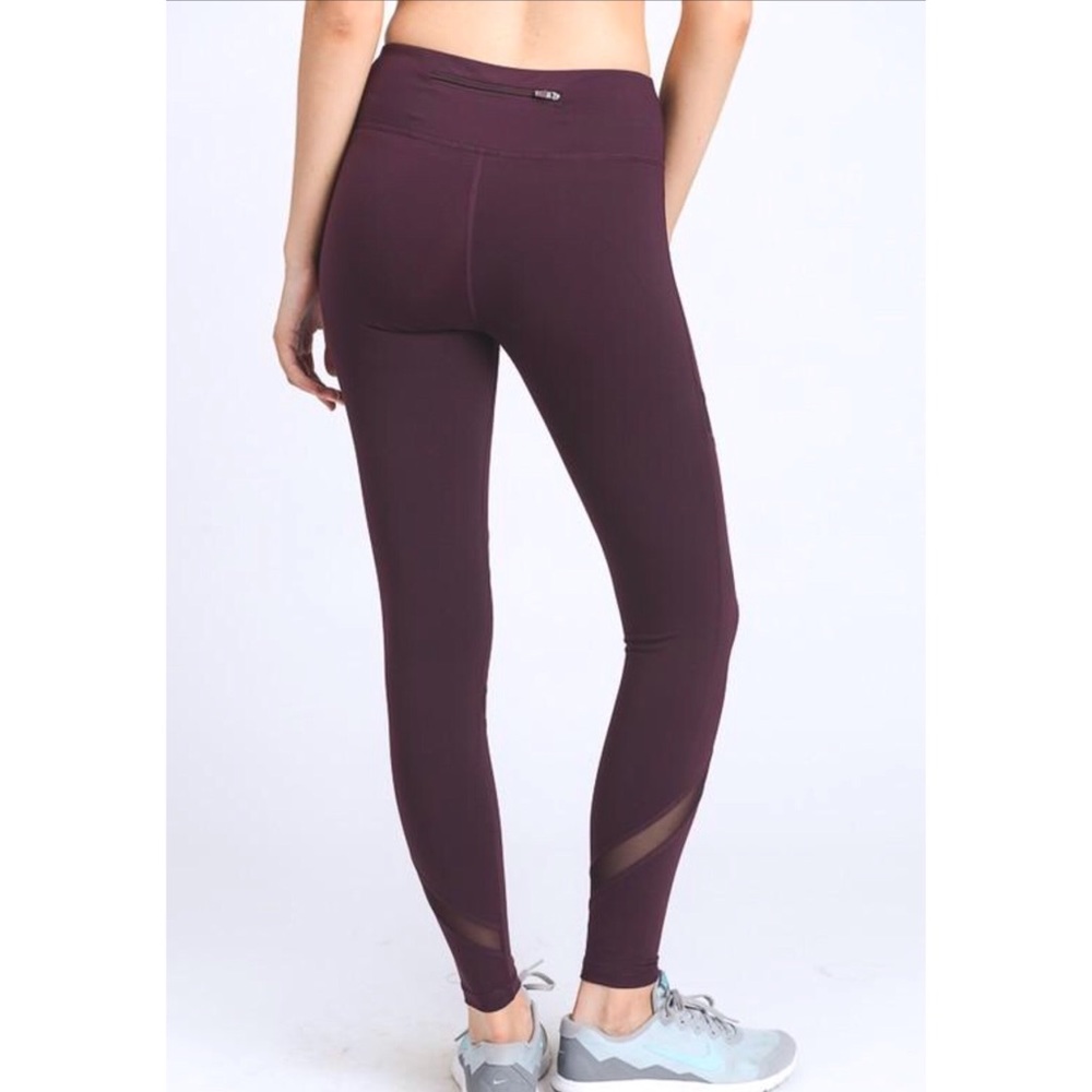 🌻2 for $20🌻 Magenta Mesh Panel Athletic Leggings - Picture 5 of 6